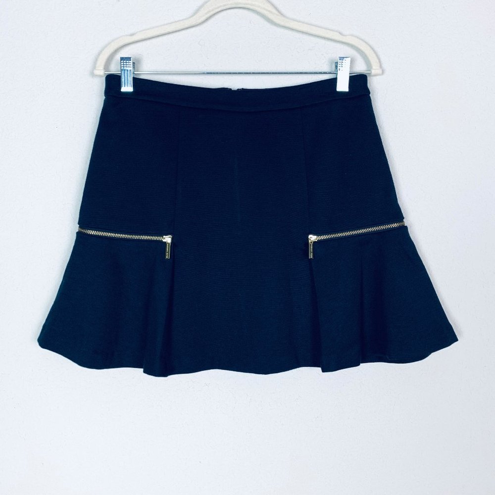 Michael Kors Black Mini Skirt with Gold Accents